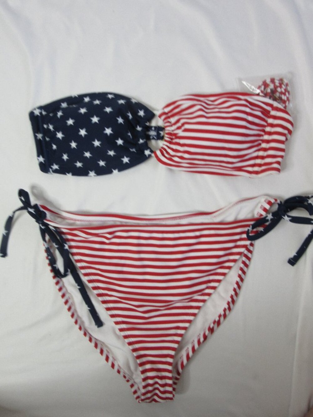 wild fable 2 Piece Bikini American Flag Red White Blue Stripes Size XL & 1X NWT